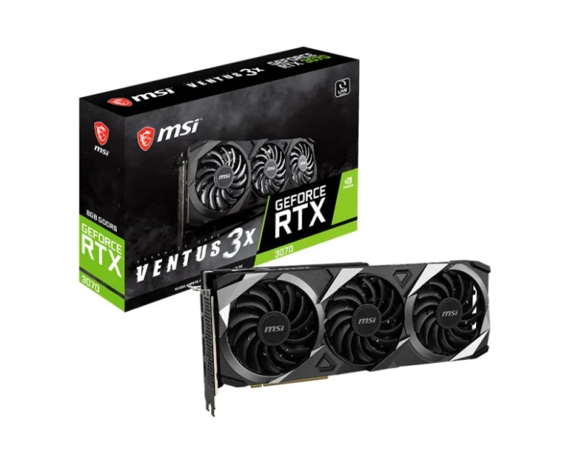 MSI GeForce RTX 3070 VENTUS 3X 8GB GDDR6 PCIe 4.0 Graphics Card – NVIDIA Ampere 5888 CUDA Cores, 256-bit Bus, Triple TORX Fan 3.0 Cooling, 3x DisplayPort 1.4a & HDMI 2.1, 305 mm Length, Black/Silver Gaming GPU - Featured Image