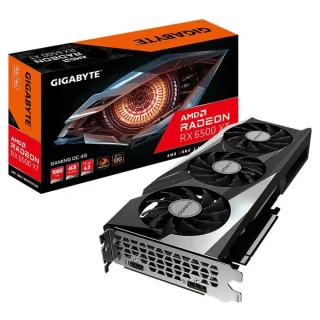 Gigabyte GAMING OC Radeon RX 6500 XT 4GB GDDR6 PCIe 4.0 Graphics Card – AMD RDNA 2 Navi 24, 1024 Stream Processors, 64-bit Memory Bus, WINDFORCE 3X Triple-Fan Cooling, HDMI 2.1 & DisplayPort 1.4a, 282 mm Black/Grey GPU