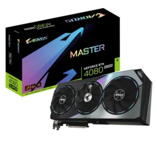 GIGABYTE AORUS GeForce RTX 4080 SUPER MASTER 16GB GDDR6X PCIe 4.0 Graphics Card – Black Triple-Fan WINDFORCE 3X Cooling, 10240 CUDA Cores, 256-bit Memory Bus, 16 GB GDDR6X VRAM, HDMI 2.1a & 3x DisplayPort 1.4a, 357 mm High-Performance Ada Lovelace GPU for 4K/8K Gaming