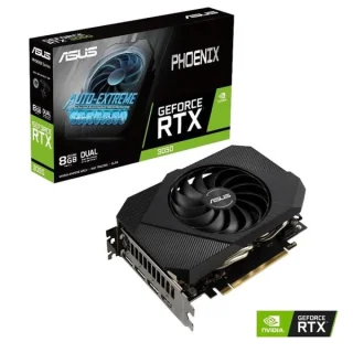 ASUS Phoenix GeForce RTX 3050 8GB GDDR6 PCIe 4.0 Graphics Card – 2560 CUDA Cores, 14 Gbps 8 GB VRAM, 177 mm Compact Dual-Slot GPU, HDMI 2.1 & 3x DisplayPort 1.4a, 128-bit Memory, Single Axial Fan Cooling, 8-Pin Power (PH-RTX3050-8G)