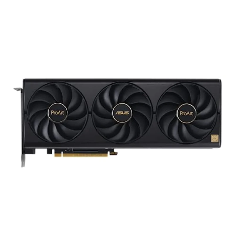ASUS ProArt OC GeForce RTX 4070 Ti 12GB GDDR6X PCIe 4.0 Graphics Card – 7680 CUDA Cores, 2730 MHz Boost Clock, 300 mm Length, 2.5-Slot Triple-Fan Axial-Tech Cooling, 3x DisplayPort 1.4a & HDMI 2.1a, 16-Pin Power, Creator-Focused GPU (PROART-RTX4070TI-O12G) - Featured Image