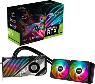 ASUS ROG STRIX LC GAMING OC NVIDIA GeForce RTX 3080 Ti 12GB GDDR6X Graphics Card – 10,240 CUDA Cores, 384-bit Memory, PCIe 4.0 x16, Liquid AIO Cooling with Radiator, OC Boost ~1860 MHz, 2x HDMI 2.1 & 3x DisplayPort 1.4a, 2.6-Slot Black/Silver High-End Gaming GPU (293 mm)
