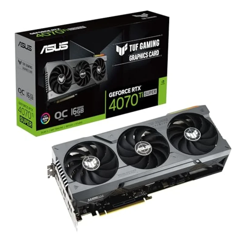 ASUS TUF Gaming OG OC GeForce RTX 4070 Ti SUPER 16GB Graphics Card – NVIDIA Ada Lovelace RTX 4070 Ti SUPER, 8448 CUDA Cores, 16GB GDDR6X 256-bit, OC Mode 2670 MHz, Triple Axial-Tech Fans, 3.2-Slot Cooling, PCIe 4.0, 2x HDMI 2.1a + 3x DisplayPort 1.4a, 326 mm Black Premium GPU - Featured Image