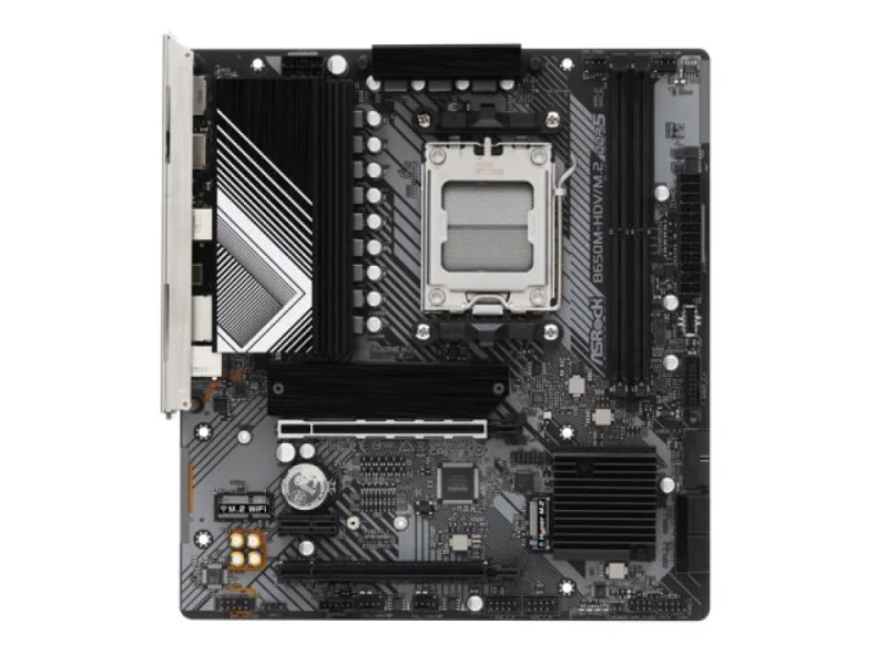 ASRock B650M-HDV/M.2 AMD AM5 Micro-ATX Motherboard – B650 Chipset, Socket AM5 for Ryzen 7000/8000/9000, DDR5 Dual Channel, 2x M.2 (PCIe Gen5x4 & Gen4x4), 4x SATA3, 2.5 Gb LAN, HDMI 2.1 & DisplayPort, Realtek ALC897 7.1 Audio, USB 3.2 Gen2 Type-C + Multiple USB3.2/USB2.0, Pre-Installed I/O Shield – Budget Gaming/Workstation Board - Featured Image