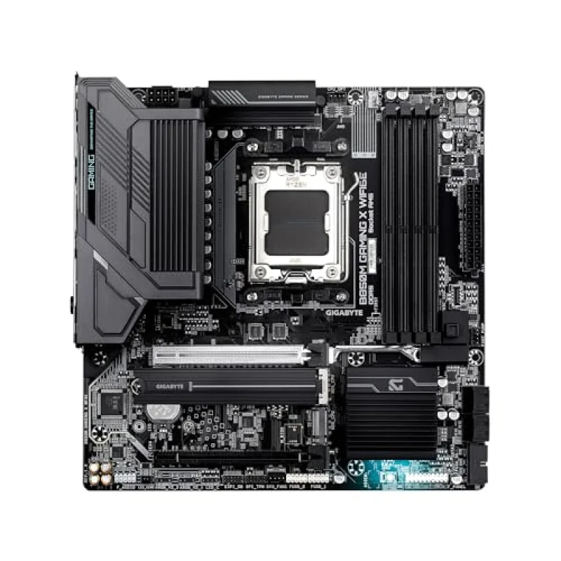 Gigabyte B850M GAMING X WIFI6E AM5 Micro-ATX Motherboard – AMD B850 Chipset, Socket AM5 for Ryzen 7000/8000/9000, 10+2+2 Digital VRM, DDR5 up to 8200 MHz (OC), Wi-Fi 6E, 2.5 Gb LAN, PCIe 5.0 x16, PCIe 4.0 M.2, 4x SATA III, USB 3.2 Gen 2 & Type-C - Featured Image