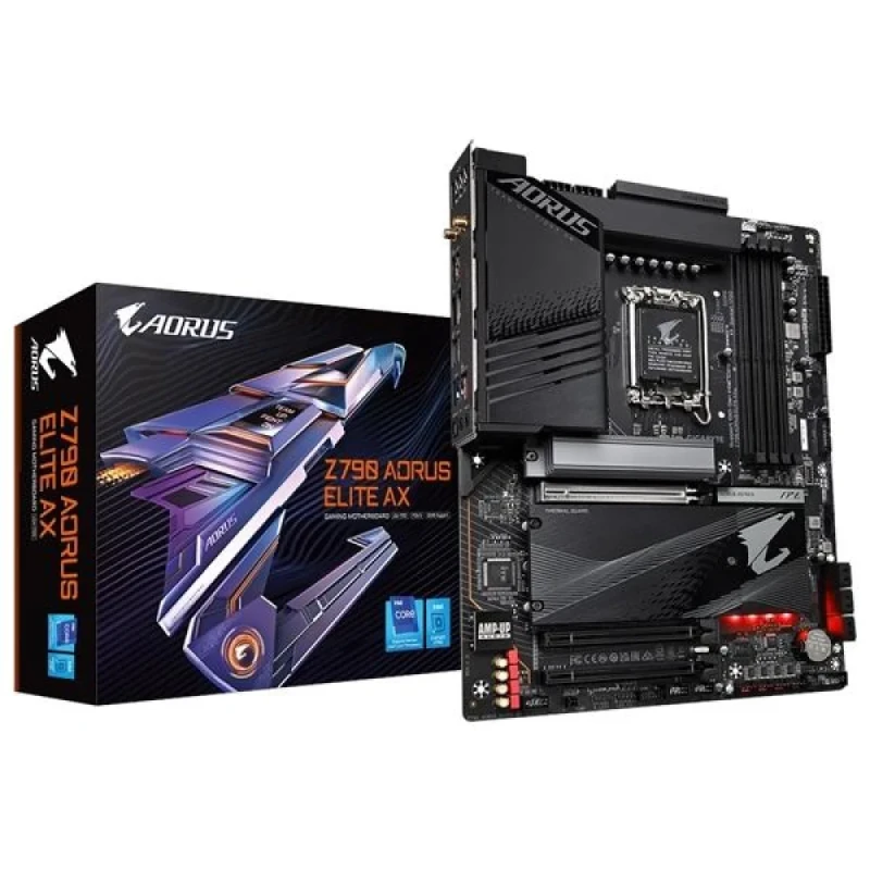 Gigabyte Z790 AORUS ELITE AX ATX Motherboard – Intel Z790 Chipset, LGA1700 for 14th/13th/12th Gen Intel CPUs, DDR5 up to 7600 MT/s, Wi-Fi 6E & 2.5 GbE LAN, 4x PCIe 4.0 M.2, 3x PCIe x16, USB 3.2 Gen 2x2 Type-C & Gen 2, HDMI/DP, 7.1 Audio – High-Performance Gaming & PC Builds - Featured Image