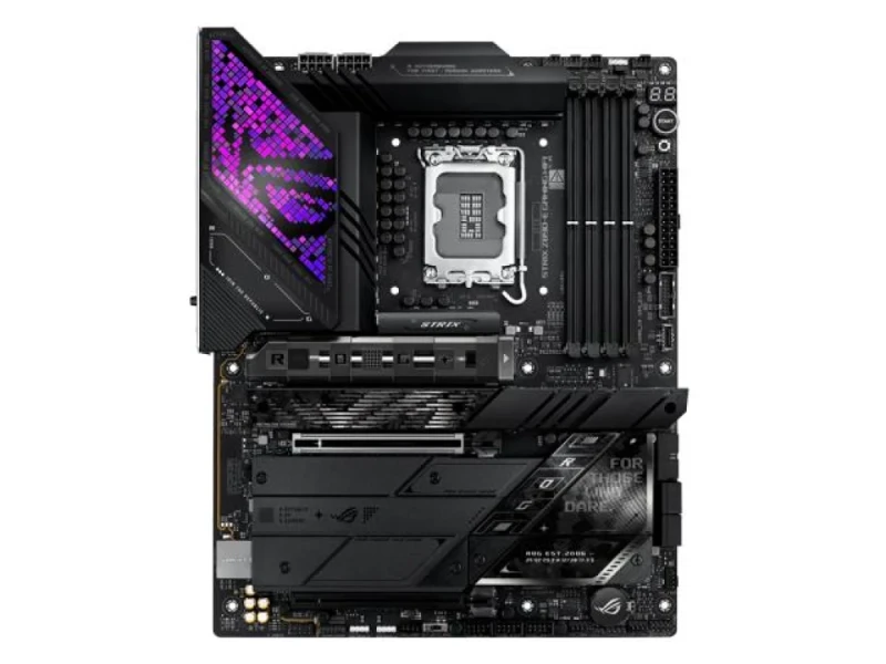 ASUS ROG STRIX Z890-E GAMING WIFI Intel Z890 ATX Motherboard – LGA1851 Socket for Intel Core Ultra Series, DDR5 up to 9200+ MT/s (OC), 7x M.2 NVMe (PCIe 5.0 & 4.0), PCIe 5.0 x16 SafeSlot, Dual Thunderbolt 4 & USB-C, Intel Wi-Fi 7 & Bluetooth 5.4, Realtek 5Gb LAN, HDMI 2.1/DisplayPort, AI Overclocking & Cooling – Premium Gaming/AI PC Board - Featured Image