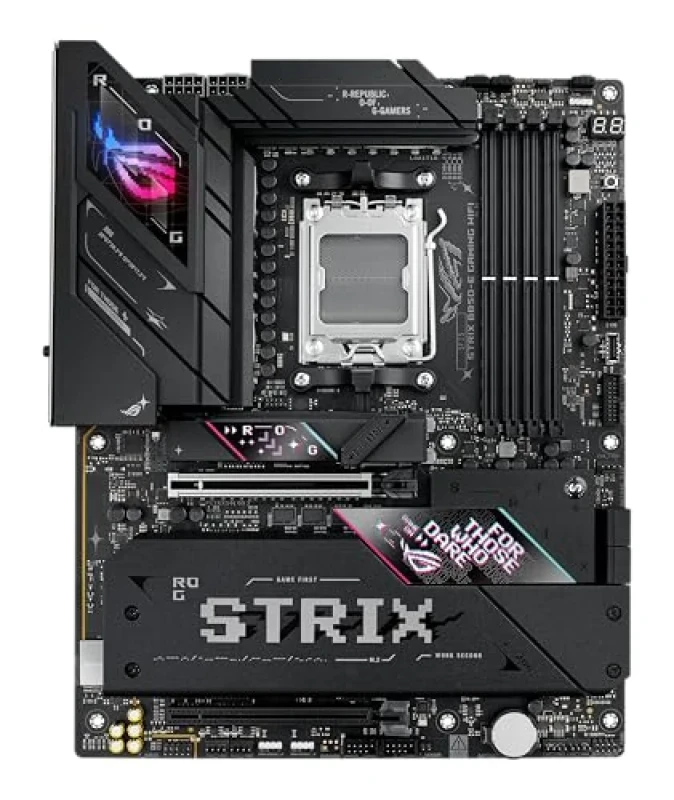 ASUS ROG STRIX B850-E GAMING WIFI AM5 ATX Motherboard – AMD B850 Chipset, Socket AM5 for Ryzen 7000/8000/9000 Series, DDR5-8000+ Support, 5x M.2 (PCIe 5.0 & PCIe 4.0), Wi-Fi 7 (802.11be) & Bluetooth 5.4, Realtek 5 GbE LAN, USB4 & USB-C, HDMI 2.1 & DisplayPort, Aura Sync RGB Gaming Board - Featured Image