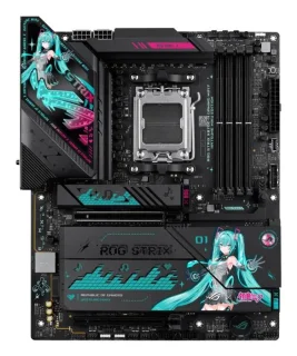 ASUS ROG STRIX X870E-H GAMING WIFI7 Hatsune Miku Edition AM5 ATX Motherboard – AMD X870E Chipset, DDR5 up to 8000+ MT/s, 4x DIMM (Up to 256 GB), PCIe 5.0 x16 & PCIe 4.0 Slots, 4x M.2 (PCIe 5.0/4.0), Dual USB4 & USB-C/A I/O, Wi-Fi 7 & Bluetooth 5.4, Realtek 5 Gb LAN, HDMI, RGB – Collector’s Edition Themed Board