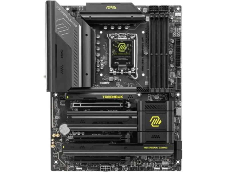 MSI MAG Z890 TOMAHAWK WIFI ATX Motherboard – Intel Z890 Chipset, LGA 1851 for Intel Core Ultra Series, DDR5 up to 9200+ MT/s (OC), Dual-Channel 4x DIMM 256 GB, 4x M.2 (PCIe 5.0 & Gen4), 4x SATA 6 Gb/s, Intel Killer Wi-Fi 7, 5 GbE LAN, Thunderbolt 4, Realtek ALC1220P Audio, HDMI - Featured Image