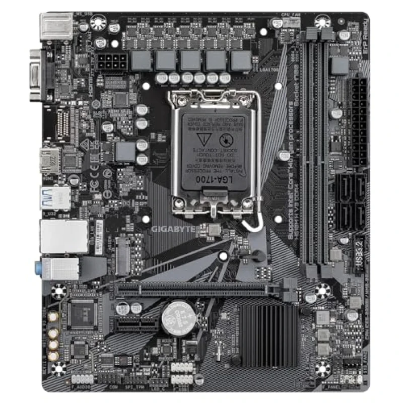 Gigabyte H610M H V3 DDR4 Micro-ATX Motherboard – Intel H610 LGA1700, Dual-Channel DDR4 up to 3200 MHz, 2x DIMM, PCIe 3.0 x16 & PCIe 3.0 x1, 1x M.2 NVMe, GbE LAN, 4x SATA III, USB 3.2 Gen1 & USB 2.0, HDMI & D-Sub Video Outputs, Realtek ALC897 Audio - Featured Image