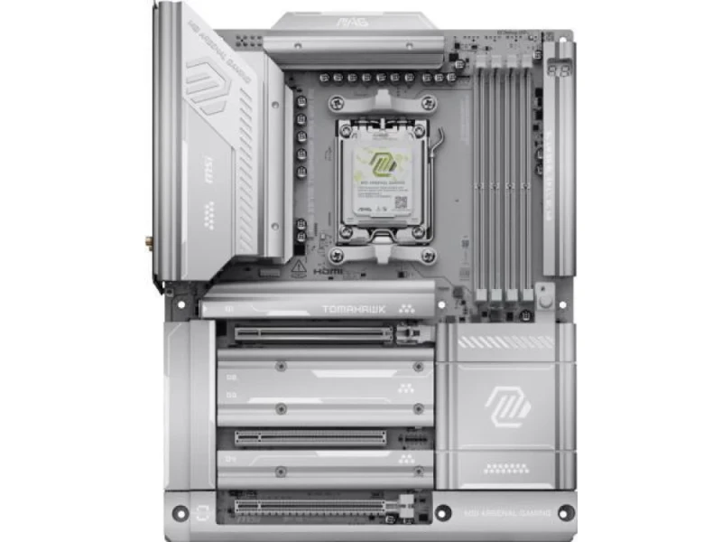 MSI MAG X870E TOMAHAWK MAX WIFI PZ ATX Motherboard – AMD X870E AM5, DDR5 up to 8400+ MT/s, 4x DIMM, PCIe 5.0 & PCIe 4.0, Quad M.2 Slots (2x Gen5/2x Gen4), Wi-Fi 7 & Bluetooth 5.4, 5 GbE LAN, USB4 & USB 3.2, HDMI 2.1, 7.1-Ch HD Audio, Extended Frozr Heatsink, EZ DIY Features - Featured Image