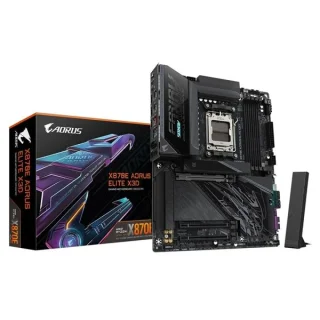 Gigabyte X870E AORUS ELITE X3D ATX Motherboard – AMD X870E Chipset, Socket AM5, DDR5 up to 9000 MT/s (OC), 4x DIMM, Digital Twin 16+2+2 VRM, PCIe 5.0 x16, 4x M.2 (PCIe 5.0 & Gen4), Wi-Fi 7 & Bluetooth, 5GbE LAN, Dual USB4 Type-C, HDMI 2.1, 7.1 Audio – High-Performance Gaming/Creator Board