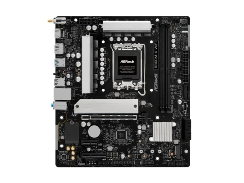 ASRock B860M-X WiFi Micro-ATX Motherboard – Intel B860 Chipset, LGA1851 Socket, DDR5 up to 9066+ MHz, Dual Channel DIMM, PCIe 4.0 & PCIe Gen5 M.2 Storage, Wi-Fi 6E & Bluetooth 5.3, 2.5 Gb LAN, HDMI 2.1 & DisplayPort 1.4, USB-C 3.2, Realtek ALC897 Audio - Featured Image