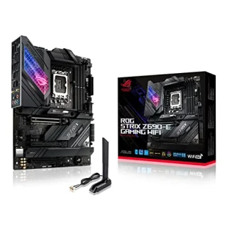 ASUS ROG STRIX Z690-E GAMING WIFI Intel Z690 ATX Motherboard LGA1700 DDR5, PCIe 5.0, Wi-Fi 6E & Bluetooth 5.2, Intel 2.5Gb Ethernet, Five M.2 Slots (incl Hyper M.2), ATX Gaming & Overclocking Board