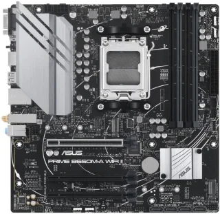 ASUS PRIME B650M-A WIFI II AMD B650 mATX Motherboard AM5 Socket, DDR5 Support, PCIe 5.0 M.2, Wi-Fi 6 & Bluetooth 5.2, Realtek 2.5Gb LAN, HDMI/DisplayPort/VGA, SATA 6 Gbps & USB 3.2 Gen2/Gen1