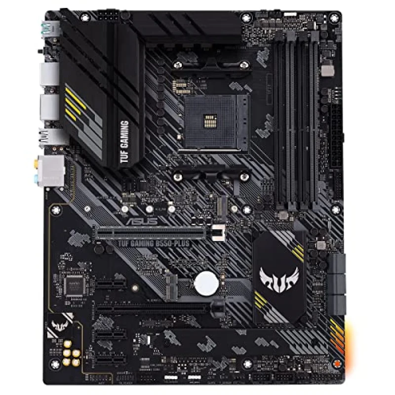 ASUS TUF GAMING B550-PLUS AMD B550 ATX Motherboard – AM4 Socket for Ryzen 5000/4000/3000 CPUs, Dual PCIe 4.0/3.0 x16, 2x M.2 & 6x SATA 6Gb/s Storage, DDR4 Dual-Channel, 2.5Gb LAN, HDMI & DisplayPort, USB 3.2 Gen 2 Type-A & Type-C, Aura Sync RGB, Realtek S1200A Audio - Featured Image