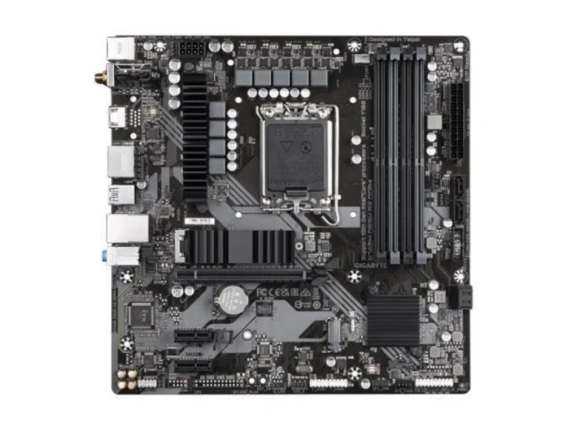 GIGABYTE B760M DS3H AX DDR4 Micro-ATX Motherboard – Intel B760 LGA1700, DDR4 up to 5333 MT/s (OC), 4x DIMM (128 GB), 2x M.2 PCIe 4.0, PCIe 4.0 x16, Realtek 2.5 GbE LAN, Wi-Fi 6E & Bluetooth 5.x, USB 3.2 Gen2 Type-C & USB-A, HDMI & DisplayPort, Micro-ATX Board for Intel 12th/13th/14th Gen CPUs – solid mid-range board with robust connectivity and wireless. - Featured Image