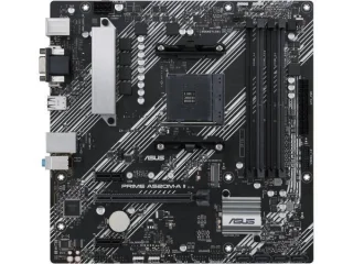 ASUS PRIME A520M-A II/CSM Micro-ATX Motherboard – AMD A520 AM4, DDR4 up to 4800 MHz (OC), 4x DIMM (128 GB), PCIe 3.0 x16 + 2x PCIe 3.0 x1, 1x M.2 (PCIe 3.0/SATA), 4x SATA 6 Gb/s, 1 Gb Ethernet, HDMI/DisplayPort/D-Sub, USB 3.2 Gen1 & USB 2.0, Aura Sync RGB – corporate stable model board for AM4 Ryzen systems – essential connectivity and expandability for business/desktops.