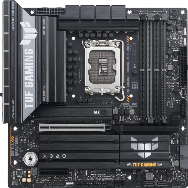 ASUS TUF GAMING B860M-PLUS WIFI Micro-ATX Motherboard – Intel B860 Chipset, LGA 1851 for Intel Core Ultra Series, DDR5 up to 8800+ MHz (OC), 3x M.2 (PCIe 5.0/4.0), PCIe 5.0 x16, Wi-Fi 7 (802.11be) & Bluetooth 5.4, 2.5 Gb LAN, HDMI & DisplayPort, USB 3.2 Gen2x2 Type-C, 7.1-Channel Audio - Featured Image