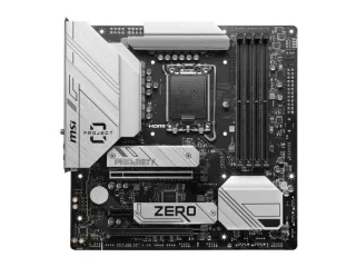 MSI B760M PROJECT ZERO DDR5 Micro-ATX Motherboard – Intel B760 Chipset, LGA1700 for 12th/13th/14th Gen Core/Pentium/Celeron, 4x DDR5 up to 7800+ MT/s, PCIe 5.0 x16 & PCIe 4.0, Dual M.2 & 4x SATA, 2.5 Gb LAN, Wi-Fi 6E & Bluetooth 5.3, USB 20 Gbps Type-C, HDMI 2.1 & DP, Back-Connect Design