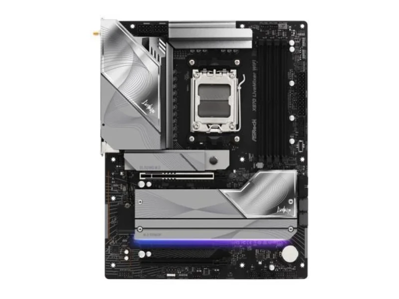 ASRock X870 LiveMixer WiFi AMD X870 AM5 ATX Motherboard – 4x DDR5-8000+ OC, PCIe 5.0 x16 & 2x PCIe 3.0 x16, Dual USB4 40 Gbps + USB 3.2/2.0, Realtek 5 GbE LAN, Wi-Fi 7 & Bluetooth, HDMI 2.1, 7.1ch HD Audio, 1x M.2 (PCIe 5.0) & SATA3 - Featured Image
