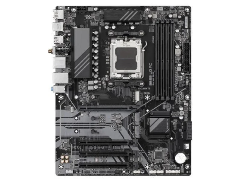 GIGABYTE B650 UD AC AMD B650 AM5 ATX Motherboard – Support Ryzen 7000/8000/9000, DDR5 up to 7600 OC, PCIe 5.0 + 2x PCIe 4.0 M.2, Realtek Gigabit LAN, Wi-Fi 802.11ac, USB 3.2 Gen2 & Gen1, HDMI & DisplayPort, 4x SATA3, Smart Fan 6 & Q-Flash Plus - Featured Image