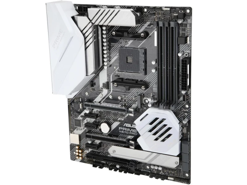 ASUS PRIME X570-PRO AMD X570 ATX Motherboard AM4 Socket, DDR4 up to 4400MHz, 4 DIMM Slots, PCIe 4.0 x16 & PCIe 4.0 x1 Expansion, Dual M.2 NVMe + 6 SATA 6Gb/s, USB 3.2 Gen2 Type-A & USB-C, HDMI/DisplayPort, Intel Gigabit LAN, Realtek 8-Channel HD Audio, Aura Sync RGB - Featured Image