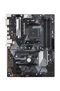 ASUS PRIME B450-PLUS AMD B450 ATX Motherboard – AM4 Socket for AMD Ryzen CPUs (Ryzen 1000/2000/3000), DDR4 Dual-Channel up to 3200 MT/s, 4x DIMM, PCIe 3.0 x16 + PCIe 2.0 x16 & 3x PCIe 2.0 x1, 1x M.2 NVMe & 6x SATA 6 Gb/s, Realtek RTL8111H Gigabit LAN, HDMI & DVI-D Video, USB 3.1 Gen2/Gen1 Type-A & USB-C, Realtek ALC887 7.1-Ch Audio