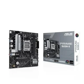 ASUS PRIME B650M-R Micro-ATX AM5 Motherboard – AMD B650 Chipset, Socket AM5 for Ryzen 7000/8000 Series, 2x DDR5 DIMM (Up to 96 GB), PCIe 4.0 x16 & PCIe x1, 2x M.2 & 4x SATA6Gb/s Storage, Realtek 2.5Gb LAN, HDMI Video Output, USB 3.2 Gen1 & USB 2.0, BIOS FlashBack & Aura Sync, Compact mATX Form Factor