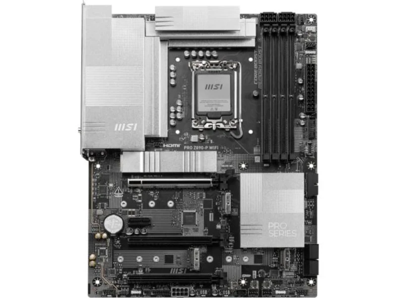 MSI PRO Z890-A WIFI ATX Motherboard – Intel Z890 Chipset, LGA1851 Socket for Intel Core Ultra Processors, DDR5 Memory up to 9200+ OC, 4x PCIe Slots with PCIe 5.0 x16, 4x M.2 & 4x SATA6G, Intel Wi-Fi 7 & Bluetooth, 5G LAN, Dual Thunderbolt 4, USB 20Gbps Type-C, Realtek ALC1220P 7.1 Audio for Professional/Business Builds - Featured Image