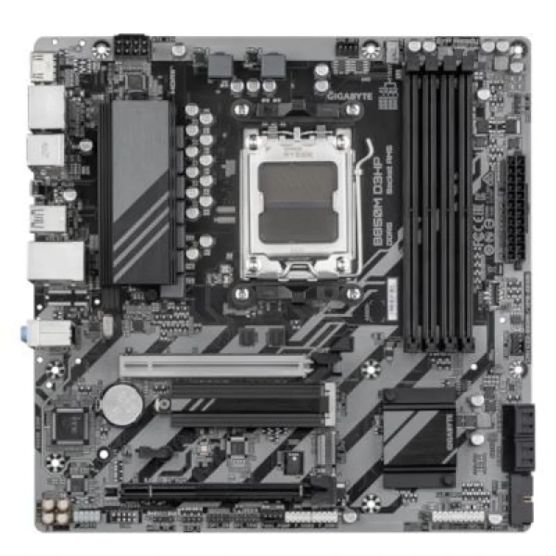 GIGABYTE B850M D3HP Micro-ATX AM5 Motherboard – AMD B850 Chipset, DDR5 up to 8200 MHz (OC), 4x DIMM (256 GB), PCIe 5.0 x16 & 2x M.2 (PCIe 5.0/4.0), Gigabit LAN, Realtek ALC897 7.1 Audio, HDMI & DisplayPort, 6x USB (Including USB-C 3.2), Ultra Durable Gaming/PC Build - Featured Image