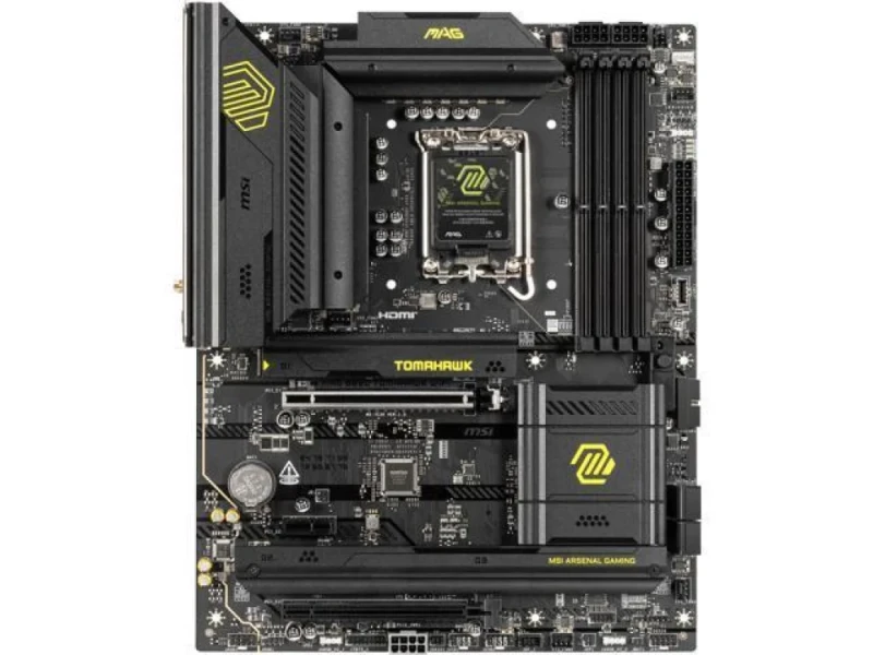 MSI MAG B860 TOMAHAWK WIFI ATX Motherboard – Intel B860 Chipset, LGA 1851 for Intel Core Ultra CPUs, DDR5-9200+ Support, PCIe 5.0 x16 & 3x M.2 NVMe, Thunderbolt 4, Intel Killer Wi-Fi 7 & Bluetooth 5.4, 5 Gb LAN, HDMI/DisplayPort, Realtek 7.1 Audio – High-Performance Gaming/AI PC - Featured Image