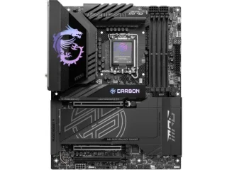 MSI MPG Z890 CARBON WIFI Intel Z890 ATX Motherboard LGA 1851 – Supports Intel Core Ultra (Series 2), DDR5 up to 9200+ MT/s, 4x DIMM, 5x M.2, 3x PCIe x16, Wi-Fi 7 & BT 5.4, Intel Killer 5G + 2.5G LAN, Dual Thunderbolt-4, Realtek ALC1220P Audio – High-Performance Gaming/Creator Board