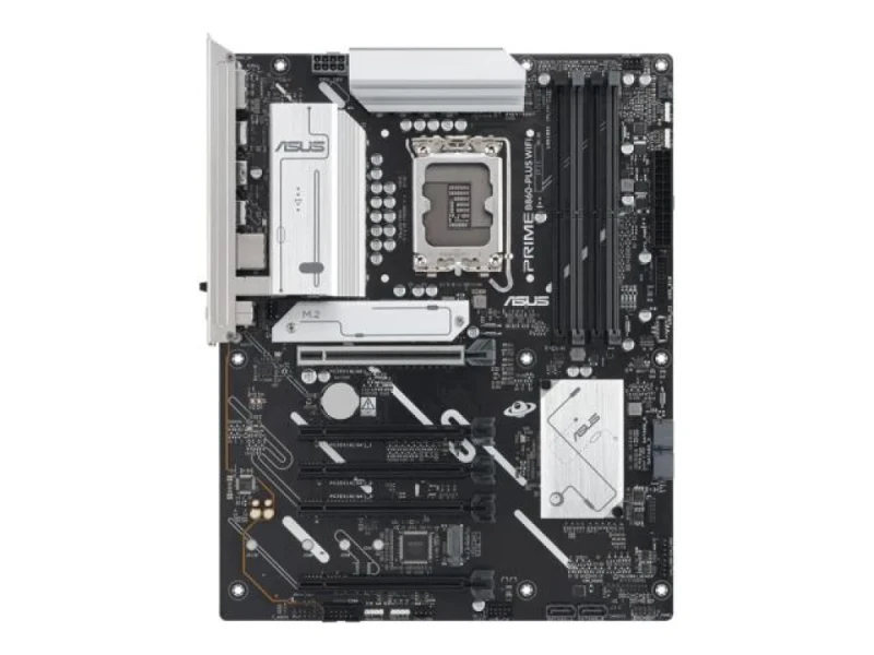 ASUS PRIME B860-PLUS WIFI Intel B860 ATX Motherboard – LGA 1851 Socket for Intel Core Ultra/13th-Gen CPUs, DDR5 Dual-Channel (4x DIMM), 2x M.2 (PCIe 5.0/4.0), 5x PCIe x16, Wi-Fi 6E (802.11ax) + Bluetooth 5.3, 2.5 Gb Ethernet, HDMI 2.1 & DisplayPort, USB-C Gen 2x2/USB 3.2, Realtek 7.1 Audio – High-Performance Gaming & Creator Mainboard - Featured Image