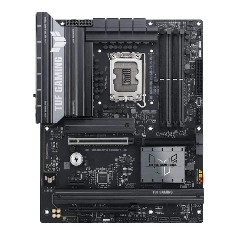 ASUS TUF GAMING B860-PLUS WIFI Intel B860 ATX Motherboard – LGA 1851 Socket, DDR5-8666+ Support, 3x M.2 & 4x SATA Storage, PCIe 5.0 x16 & PCIe 4.0 Slots, Wi-Fi 7 (802.11be) Tri-Band, Bluetooth 5.4, Realtek 2.5 Gb LAN, USB 20 Gbps Type-C & Multiple USB Ports, 7.1 Audio - Featured Image
