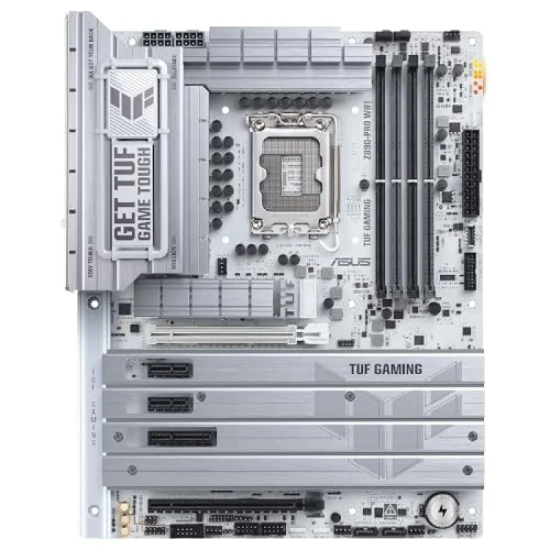 ASUS TUF GAMING Z890-PRO WIFI ATX Motherboard – Intel Z890 Chipset LGA1851 for Intel Core Ultra Series, DDR5 up to 9066+ MT/s, Wi-Fi 7 & Bluetooth 5.4, Dual Thunderbolt 4, USB4 & USB 3.2, 4x M.2 PCIe Gen5/4, 4x SATA 6Gb/s, 2.5 Gb Ethernet, Realtek ALC1220 Audio - Featured Image