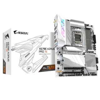 Gigabyte X670E AORUS PRO X ATX Motherboard – AMD X670 Chipset, AM5 Socket for Ryzen 7000/8000/9000 Series CPUs, DDR5 Dual-Channel up to 8000 MT/s (OC), 4x M.2 PCIe Slots (PCIe 5.0 & PCIe 4.0), Wi-Fi 7 & Bluetooth 5.3, Intel 2.5 GbE LAN, USB 3.2 Gen 2x2 Type-C, 7.1 Audio, HDMI 2.1, PCIe 5.0 x16 Graphics Support, White Premium Gaming/Creator Board