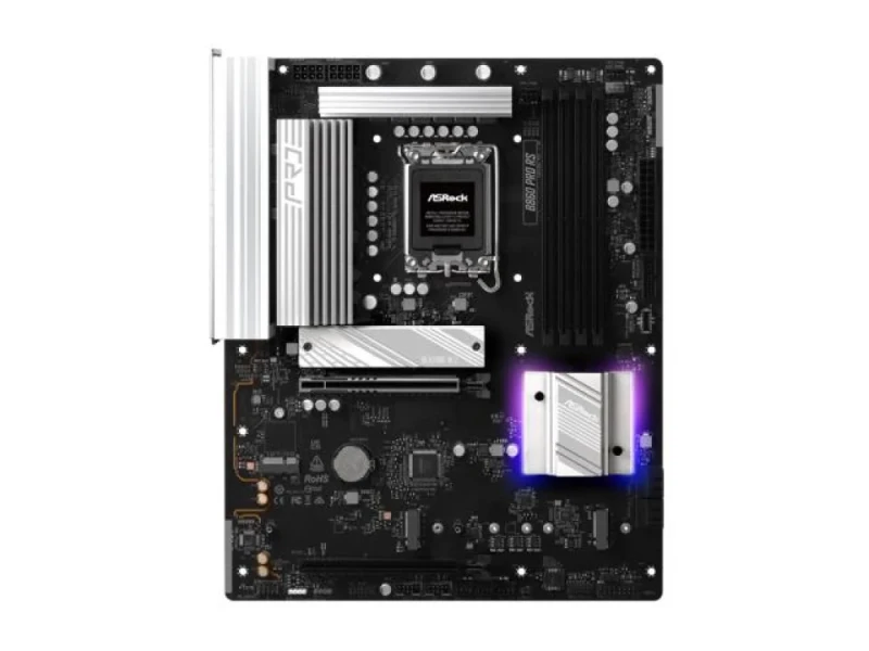 ASRock B860 Pro RS ATX Motherboard – Intel B860 Chipset with LGA1851 Socket for Intel Core Ultra Series 2 CPUs, DDR5 Dual-Channel up to 8666 MT/s, 3x M.2 Slots (PCIe 5.0 & PCIe 4.0), PCIe 5.0 x16 & PCIe 4.0 x16 Expansion, Realtek 2.5 Gb Ethernet, HDMI 2.1 & DisplayPort 1.4, 7.1 Audio, Multiple USB 3.2 Ports – High-Speed ATX Board for Workstation/Gaming Builds - Featured Image