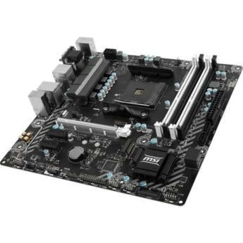 MSI B350M BAZOOKA Micro-ATX Motherboard – AMD AM4 Board with B350 Chipset, 4x DDR4-3200 (OC) DIMM, Dual-Channel Memory, PCIe 3.0 x16 + PCIe x1, 4x SATA 6 Gb/s, M.2 Slot, HDMI/DVI-D/VGA Display Outputs, Gigabit LAN, USB 3.1 Gen1 & USB 2.0 Ports, Realtek ALC892 HD Audio – Compact Desktop Build - Featured Image