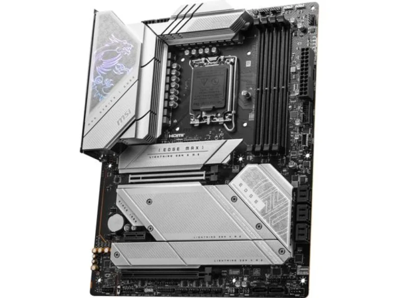 MSI MPG Z790 EDGE TI MAX WIFI ATX Gaming Motherboard – Intel Z790 Chipset, LGA 1700 Socket, DDR5-7800+ OC Support, 5x M.2, PCIe 5.0, Wi-Fi 7, 2.5 Gb LAN, Realtek ALC4080 Audio, USB 3.2 Gen2x2 20 Gbps, HDMI & DisplayPort - Featured Image