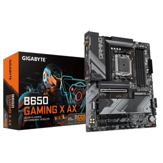 Gigabyte B650 GAMING X AX ATX AM5 Motherboard – AMD B650 Chipset, Dual-Channel DDR5 up to 8000 MHz (OC), 4x DIMM, 1x PCIe 5.0 + 2x PCIe 4.0 M.2 Slots, Wi-Fi 6E (802.11ax) & 2.5GbE LAN, USB 3.2 Gen2x2 Type-C, DisplayPort & HDMI Video – High-Performance Gaming PC Board