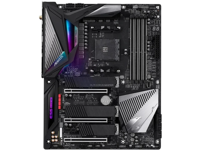 GIGABYTE X570 AORUS MASTER ATX Motherboard – AMD X570 Chipset, AM4 for Ryzen 5000/3000 CPUs, DDR4 Dual-Channel up to 4400 MT/s, Triple PCIe 4.0 M.2 with Thermal Guard, Intel GbE & Realtek 2.5 GbE LAN, Wi-Fi 6 & Bluetooth, USB-C 3.2 Gen2, RGB Fusion & Advanced VRM Thermal Design - Featured Image