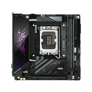 GIGABYTE Z890I AORUS ULTRA Mini-ITX Motherboard – Intel Z890 Chipset, LGA1851 for Intel Core Ultra CPUs, DDR5 up to 8800 MHz (OC), Wi-Fi 7 & 2.5 GbE LAN, Thunderbolt 4, PCIe 5.0 & PCIe 4.0, Dual M.2 Slots, USB 3.2 Gen2 & Gen1, HDMI & DisplayPort, Advanced VRM Design