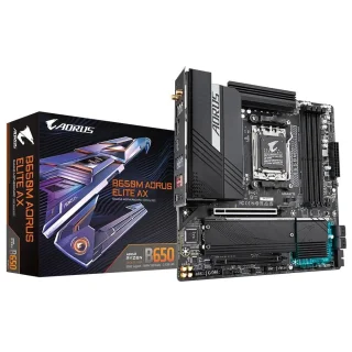 GIGABYTE B650M AORUS ELITE AM5 Motherboard – AMD B650 Chipset, Socket AM5 for Ryzen 7000/8000/9000 CPUs, DDR5 up to 8000 MT/s (OC), 12+2+2 VRM, Dual M.2 (PCIe 5.0 & PCIe 4.0), 2.5 GbE LAN, USB 3.2 Gen2x2 Type-C, HDMI 2.1 & DisplayPort 1.4, Dual-Channel DDR5, EZ-Latch & Advanced Thermal Design