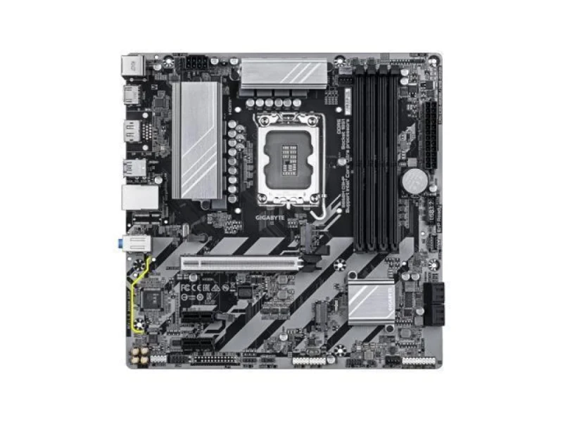 Gigabyte B860M D3HP Micro-ATX Motherboard – Intel B860 chipset with LGA1851 socket for Intel Core Ultra CPUs, DDR5 up to 9066 MHz OC, 4x DIMM up to 256 GB, PCIe 5.0 x16 & 2x PCIe 3.0 x1, 2x M.2 PCIe 4.0, 4x SATA III, Realtek Gigabit LAN, HDMI 2.1 & DisplayPort, USB 3.2 Gen1, UEFI BIOS – compact PC build board - Featured Image