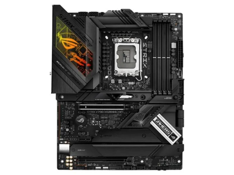 ASUS ROG STRIX Z790-H GAMING WIFI ATX Motherboard – Intel Z790 Chipset, LGA1700 for 14th/13th/12th Gen Intel Core, DDR5 up to 7800 MT/s, 4x DIMM, PCIe 5.0 x16, 4x PCIe 4.0 M.2, Intel Wi-Fi 6E & Bluetooth 5.3, Intel 2.5 Gb LAN, USB 3.2 Gen2x2 Type-C, HDMI 2.1 & DisplayPort, AI Overclocking/Aura Sync RGB - Featured Image