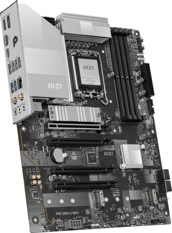 MSI PRO Z890-S WIFI ATX Motherboard – Intel Z890 LGA1851, DDR5 UDIMM up to 8800+ MT/s OC, Wi-Fi 7 Wireless & Bluetooth 5.4, Thunderbolt 4 USB-C, 2.5Gb LAN, 3x M.2 & SATA III, PCIe 5.0 x16, Realtek ALC897 7.1 Audio, ATX 12″x9.6″ Board – Professional Series PC Component - Featured Image
