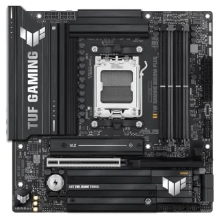 ASUS TUF GAMING B850M-PLUS AM5 Micro-ATX Motherboard – AMD B850 Socket, DDR5 Dual-Channel up to 8000+ MT/s (OC), 4x DIMM, PCIe 5.0 x16 & PCIe 4.0 x1, 3x M.2 NVMe (Gen5/Gen4), Realtek 2.5 Gb Ethernet, HDMI 2.1, USB 3.2 Gen2/Gen1, Realtek ALC1220P 7.1 Audio, Passive Cooling – High-Performance AM5 Board