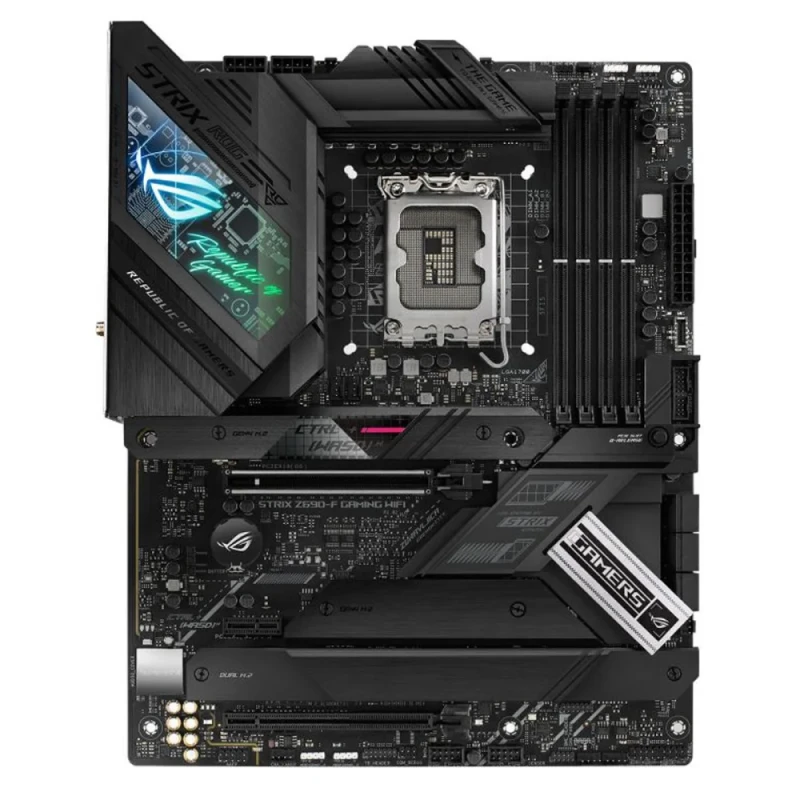 ASUS ROG STRIX Z690-F GAMING WIFI ATX Motherboard – Intel Z690 LGA1700 for 12th/13th/14th Gen Core CPUs, DDR5 Dual-Channel up to 6400 MT/s, 4x DIMM, PCIe 5.0 x16 & PCIe 3.0, 4x M.2 NVMe, Wi-Fi 6E (802.11ax) & Bluetooth 5.2, Intel 2.5 Gb LAN, SupremeFX ALC4080 Audio, USB 3.2 Gen2x2 Type-C & HDMI 2.1, Aura Sync RGB – High-Performance Gaming Mainboard - Featured Image